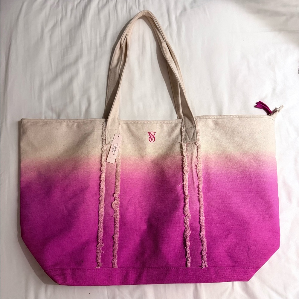 Victoria's Secret Pink and Cream Gradient Tote